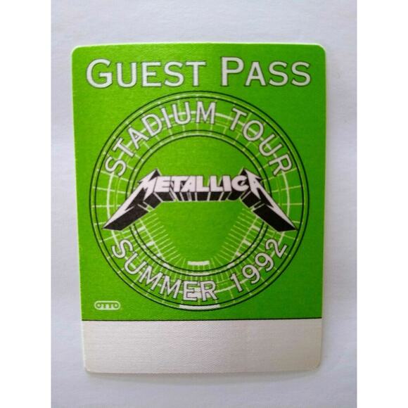 Metallica Backstage Pass Original 1992 Hard Rock Heavy Metal Music Tour Green - Picture 3 of 3